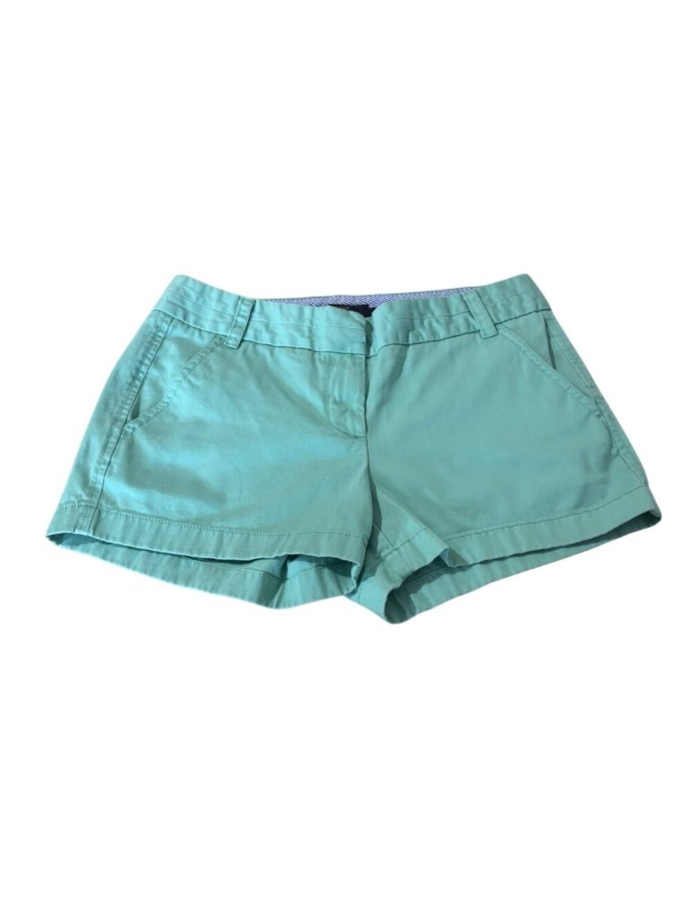 J.CREW Green 4” Chino Shorts Size 2 Preppy Summer Cotton Twill Pockets